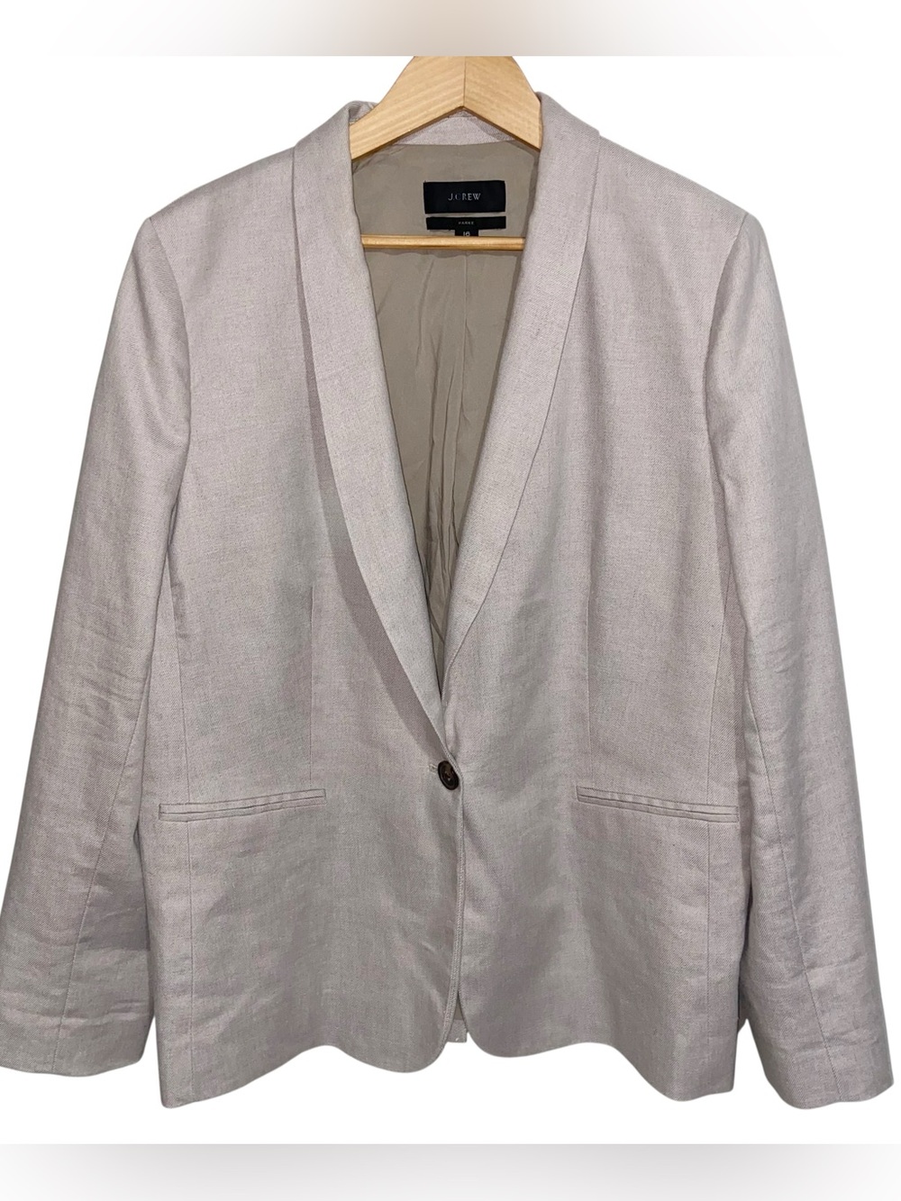 J.Crew Blazer Jacket Women Size 16 Parke Linen Blend Preppy Career Academia
